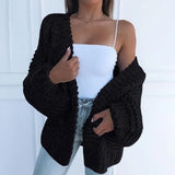 Purpdrank  Luxury Knitted Cardigan Women Lazy Sweater New V-neck Long Sleeve Cardigan Autumn Knit Coat Fashion Winter Warm Outerwear Solid