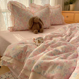 Purpdrank  Summer Comforter - Hollow Lace Washed Cotton, Breathable Thin Quilt, Cool Bedroom Decor (Layered Design)