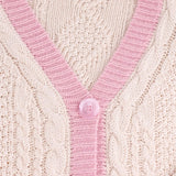 Purpdrank  Trendy Women's Clothing Knitted Cardigan Embroidery Sweater Coat Lazy Streetwear Comfortable Single Row Buttons Patchwork Tops