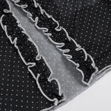 Purpdrank  Y2k Sexy V Neck Long Sleeve Polka Dot Edible Tree Fungus Sheer T-Shirts