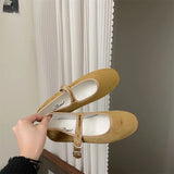 Purpdrank  Round Toe Retro Woman Shoes Female Footwear Casual Sneaker Buckle Strap Mixed Colors Ballet Flats Dress New Ballerinas Rome PU M