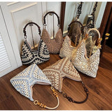 Purpdrank   Women Weaving Clutches Top-handle Bag Large Portable Shoulder Bag Beach Purses Shopper Satchel Female Tote Bags Handbags
