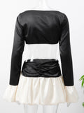 Purpdrank  Sexy backless folds black mini summer dress women corset club party dress sets woman bodycon long sleeve evening dresses vestido