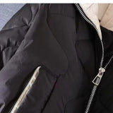 Purpdrank  Autumn Winter Quilted Jacket Women Clothing Warm Puffer Jacket Long Sleeve Parka Cotton-padded Coat Design Windproof Outerwear