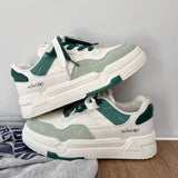 Purpdrank  Trendy Casual Single Shoes Autumn New Item Thick Sole Color Blocked Simple Daily Versatile Women's Vulcanized Shoes Daily