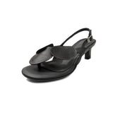Purpdrank   NEW Summer Women Sandals Genuine Leather Shoes for Women Open Toe High Heels Shoes Modern Sandals Buckle Strap Flip-flops