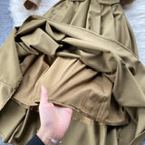 Purpdrank - Autumn Winter Women Two Piece Sets Stand Collar Puff Sleeve Ruffled Tops and Empire Slim Skirt with Belt Office Lady Suits