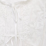 Purpdrank   Summer White Embroidery Flower Spliced Lace Sleeveless Tank Women Lacing Up Bow Front Loose Tank Top Crop Tops
