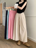 Purpdrank  High Quality Cotton Linen Wide Leg Pants Women Fahsion Solid Color Ankle-length Trouser Casual  All Match Streetwear Clothing