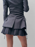 Purpdrank  Summer Mini Skirts Vintage Kawaii Skirts Women Super Short Skirts For Woman Preppy Style Mirco Skirt Pleated Preppy Style Grey