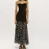Purpdrank  Summer of The New Versatile Temperament Polka Dot Splicing Tube Top Dress Is Super Fairy