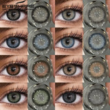 Purpdrank  2pcs Fashion Colored Contact Lenses High Quality Gray/ Brown Contact Lens Blue Eyes Contacts Yearly Green Makeup Lenses