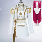 Purpdrank  Rumi Mira Zoey White Singing Suit Women Halloween Carnival Party Role Playing Outfit Cosplay Costume Wig