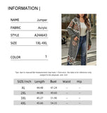 Purpdrank  plus Size Printed Cardigan Jumper for Women Autumn Winter Hooded Long Section Warm Temperament Commuting Fashion Outerwear