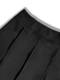 Purpdrank  Ladies' spring/summer solid color elegant and dignified simple office casual loose elastic waistband mid length skirt