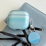 Purpdrank  Earphone Case for AirPods 4 Pro3 2025 Blue Gradient Color Sky Cover with Keyring for Apple AirPods 2 3 4 Pro 2nd 3rd Soft Cases