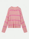 Purpdrank  Autumn and Winter New Women's Hundreds of round neck fashion love head temperament woolen knitted tops female