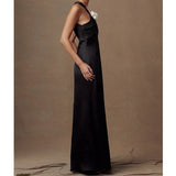 Purpdrank  Luxurious Summer Satin Party Dress Elegant Sexy Chic 3D Floral Sleeveless Corset Celebrity Guest Cocktail Evening Dress