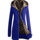 Purpdrank  Leopard Print Hooded Sweater for Women Fleece-Lined Casual Fashion Coat European American Style Women's Top in Stock