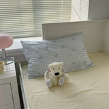 Purpdrank  Plaid Bow Knot Pillow Cover Korean Y2k Fashions Girlish Heart Blackpink Room Decor Sleeping Pillow Cover Bedroom Decoration Gift