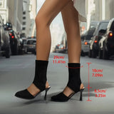 Purpdrank  Sandals New Designer Knitted High Heels Sandals Summer Slip-on Thin Heeled Sandals Woman Fashion Elegant Sexy Party Shoes