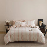 Purpdrank  New Class Duvet Cover Knitted Cotton Printing Small Fresh King Size Queen Size Set Bed Sheet Bed Hat 4Pcs Set