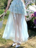 Purpdrank  Summer Holiday French Elegant Women Midi Dress Y2k Puff Sleeve Beach Style Evening Party Dress Female Korea Fashion Outfits New