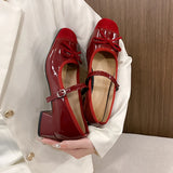 Purpdrank  New Butterfly-knot Women Mary Jane Shoes Elegant Thick Heel Shoes Ladies Fashion Dress Pumps