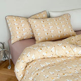 Purpdrank  Cotton four-piece set of aerobic double yarn cotton skin-friendly quilt cover small floral bed linen bed cover set