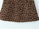 Purpdrank  Y2K High Waist Brown Leopard Print Mini Skirt With short lining Sexy A-line Package Hips Mini Short Skater Party Femme