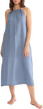 Purpdrank  Popular Neck Sleeveless Solid Color Vest Cotton and Linen Dress Women