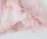 Purpdrank  Sexy Bow Ruffles V neck Tie-dye Print Mini Sling Dress Women Hollow Out Front Ruched Package Hips Irregular Robe Holiday