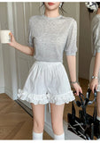 Purpdrank  Korean Style Cute White Ruffles Shorts 2025 New Summer Casual Elastic High Waist cotton Shorts Sweet Woman Bud Shorts kawaii