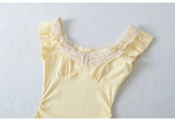 Purpdrank  Summer Lace Sly Sleeve Mini Dress for Women 2025 New Slim Waist A-line Dresses French Style Lady Dress for Party Club Wear