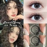 Purpdrank  2Pcs Gray Contact Lenses with Degree Yearly Blue Lens Colorcon Cosmetics Beauty Big Eyes Student Pupil Fast Shipping