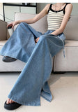 Purpdrank  Vintage High Waist Women's Denim Pants 2025 New Spring Summer Lace-up Casual Loose Lantern Wide Leg Jeans Pants Female