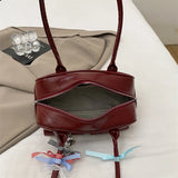 Purpdrank  Y2K Ita-bag For Girls Lace Pendant Cosplay Accessories Large Capacity Boston Shoulder Bags 2025 Designer Handbags Luxury