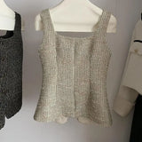 Purpdrank  Hong Kong Style Retro and Fashionable Small Fragrance Vest Vest Wears a Personalized Trendy and High-end Versatile Top New Style