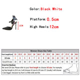 Purpdrank  Fashion Design Butterfly Ankle Strap Women Pumps Mules Sandals Sexy Pointed Toe 12CM Stiletto High Heels Party Prom Shoes
