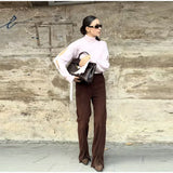 Purpdrank  Chic Knitted Glove Sweater Women Casual Solid Full Sleeve Holes Stand Collar Loose Sweaters Female Fashion Lady Outwears