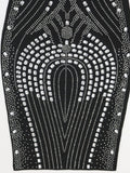 Purpdrank  Sexy see through rhinestone black summer dress women clothing backless club birthday party dress vestidos midi evening dresses