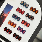 Purpdrank  Pink Peach Cat Magnetic Gel Nail Polish-CAT EYES High Transparency Easy Sparkling Shine,Perfect for Women Gift For Summer