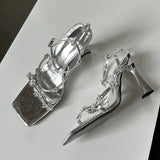 Purpdrank  2025 New Black Gold Square Toe Crystal Flower Women Sandals Fashion Rhinestone Buckle Strap High Heels Wedding Prom Shoes