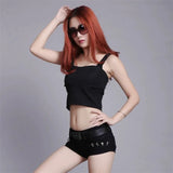Purpdrank  Sexy Y2k Black Demin Shorts Women Summer Punk Style Low Waist Rivet Shorts Hot Girl Club Slim Fit Streetwear Jean Clothing