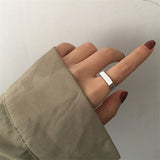 Purpdrank - Punk Geometric Irregular Liquid Lava Waterdrop Shaped Open Rings For Women Vintage Silver Color Metal Rings Personality Jewelry