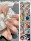 Purpdrank  12ML 12-Color Pink Water Gold Cat Eye Ocean Bubble Glass Beads Gel Nail Polish New Style Spring Nails Summer Nail Pink Nails