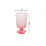 Purpdrank  225ml French Style Drinkware Glass Cup Petal Wine Glass Household Short Footed Cocktail Ice Cream Cup Dopamine Drinking Utensils