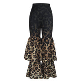 Purpdrank  Women Shiny Leopard Print Pants High Waist Trousers Office Work Lady Full Length Autumn Bottoms Capris 2026 Spring Summer