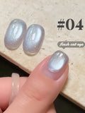 Purpdrank  12ML 10-Color Blue Series Blue Eyes Star Sea Cat Eye Gel Nail Polish New Summer Flash Lamp Cat Eye Nail Polish Nail Art