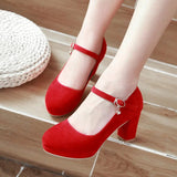 Purpdrank - Classic Velvet High Heels Shoes Female Sexy Straps Black Blue Womens Heeled Platform Everyday Casual Shoes Dress Pumps Ladies